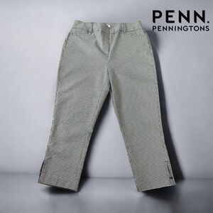 NEW, Penningtons, Plus Size Ankle Pants, 14W, Black & White (Houndstooth)